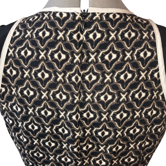 Collective Concepts Geometric Bodycon Dress | Size L | Black & Beige Panel - Picture 5 of 6